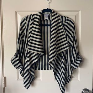 Black and Cream  Striped Light Blazer